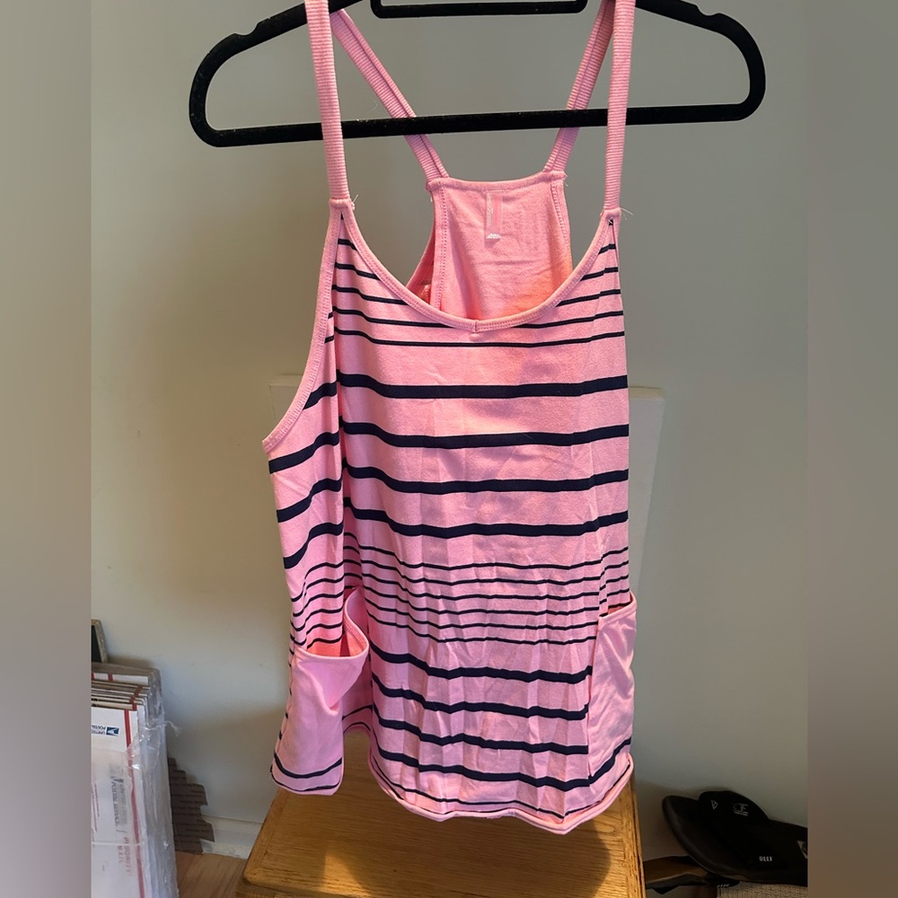 Pink and Dark Blue Free People Hot Shot Dress